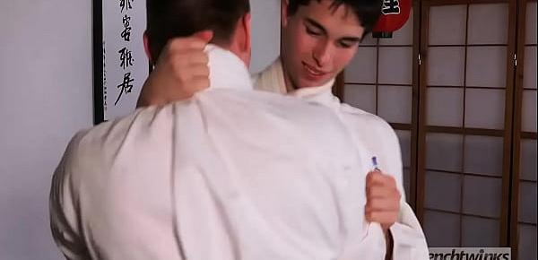  Two young judokas Enzo Lemercier & Timy Detours fucking on the tatami